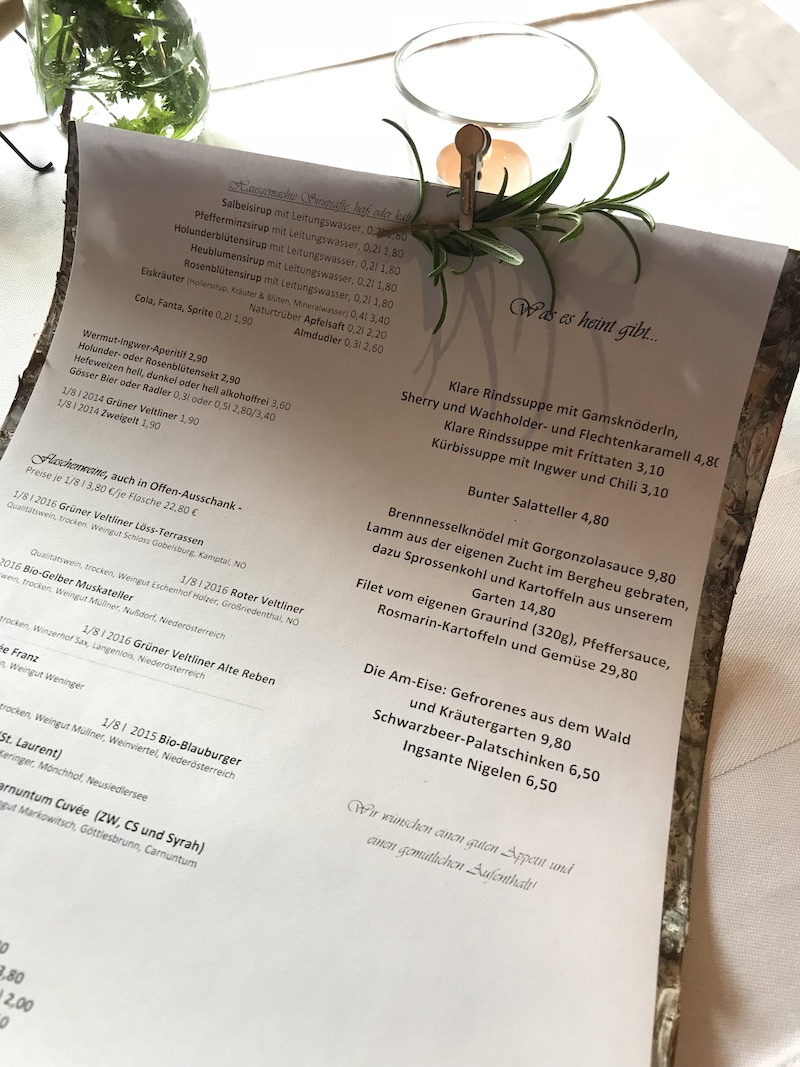 goodblog in Osttirol: Kräuterwirtshaus Strumerhof - Speisekarte eigens für uns
