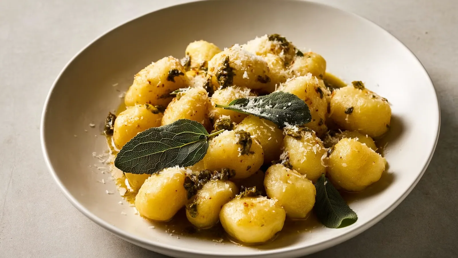 Hausgemachte Gnocchi in brauner Salbeibutter mit Parmesan