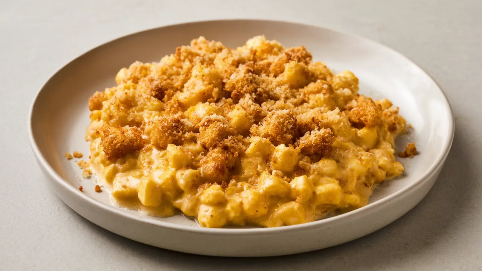 Cremige Mac and Cheese mit goldener Bröselkruste